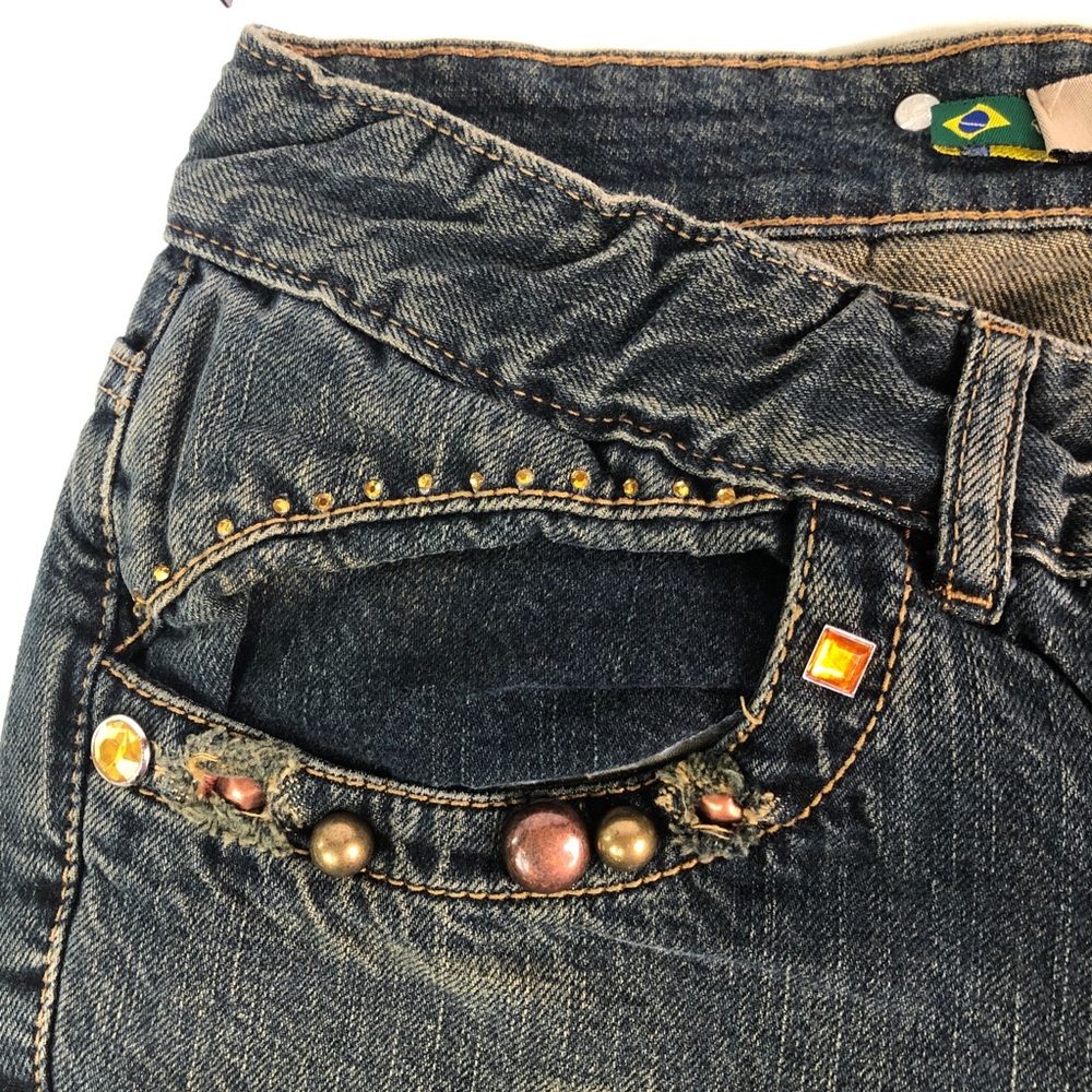 Di.A Distressed Embellished Dark Wash Jeans - Picture 11 of 15